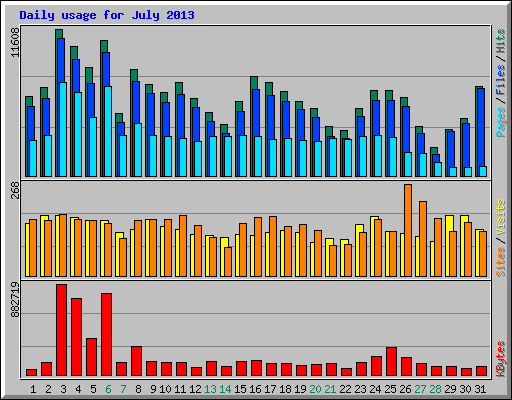 Daily usage for July 2013