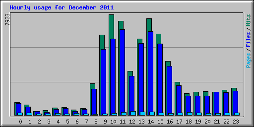 Hourly usage for December 2011