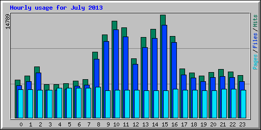 Hourly usage for July 2013