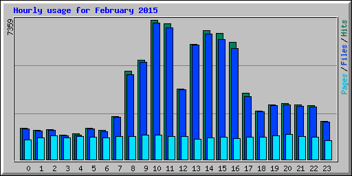 Hourly usage for February 2015