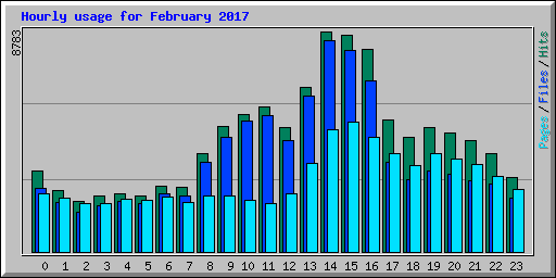 Hourly usage for February 2017