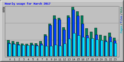 Hourly usage for March 2017